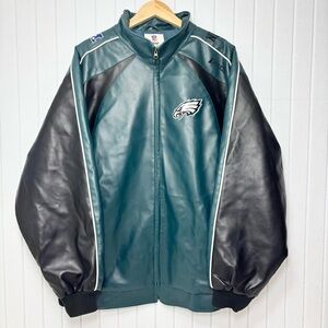 NFL Philadelphia Eagles Faux-Leather Jacket‎  Size 2XL